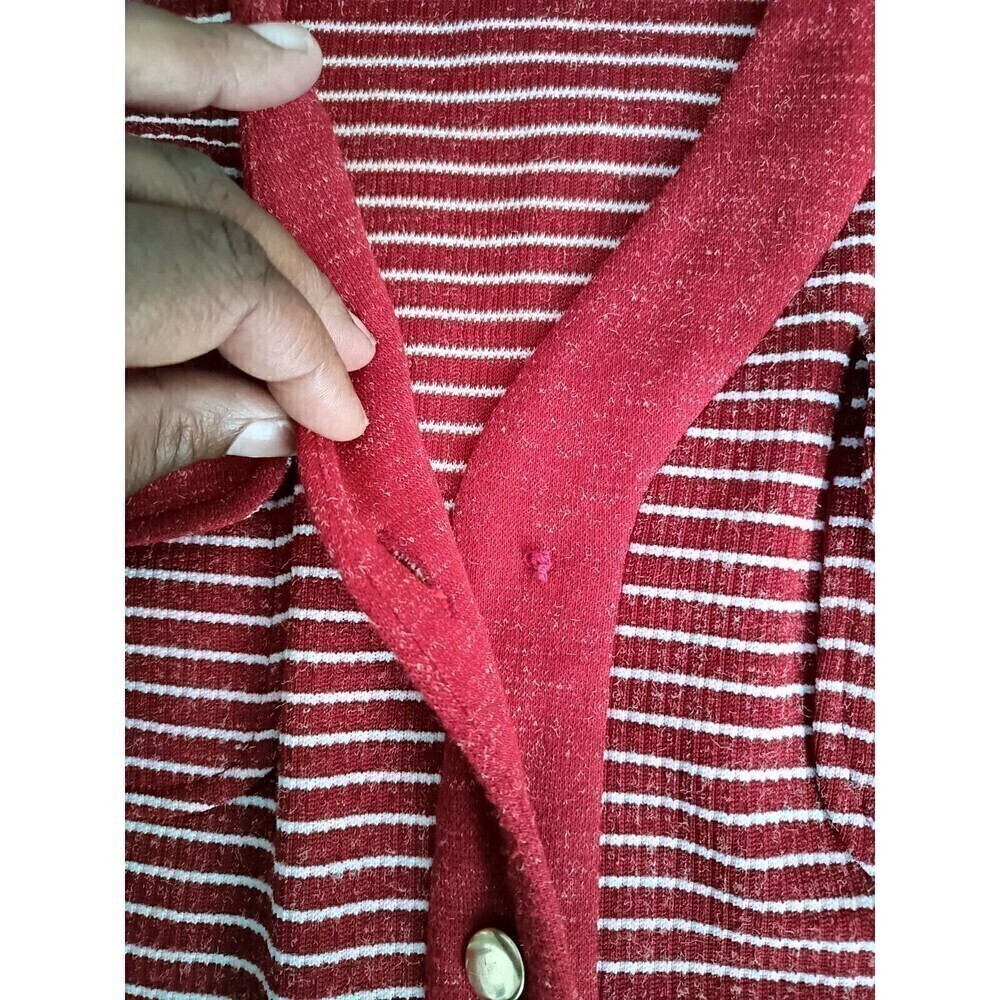 Julie Miller Dress Women's Size 10 Red White Striped Midi Length Pockets Vintage - Picture 4 of 10
